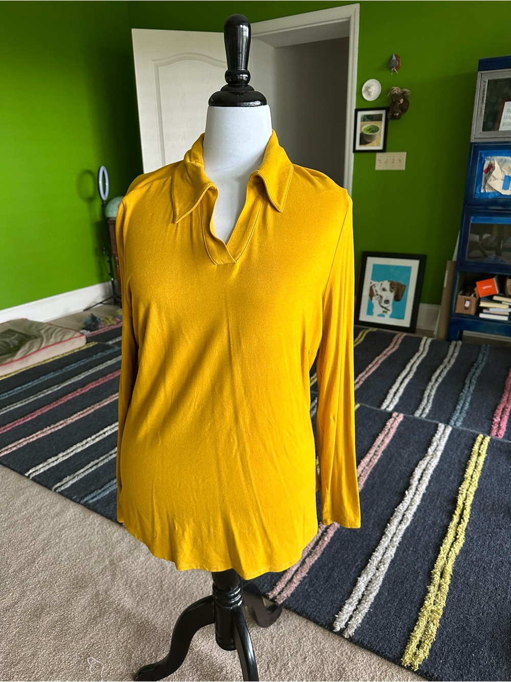 Universal Standard Aalto Liquid Jersey Polo Top Plus Size